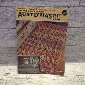 American Thread Co. Star Book No. 158, Aunt Lydia’s Heavy Rug Yarn; Knit/Cro PB
